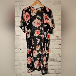 Lulla Collection by Bindya Black Women's Floral Kimono Cardigan